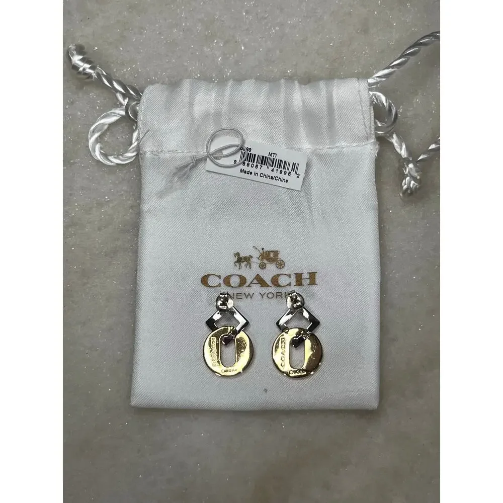 Coach 90288 Mixed Metal Geometric Drop Earrings - Picture 9 of 9